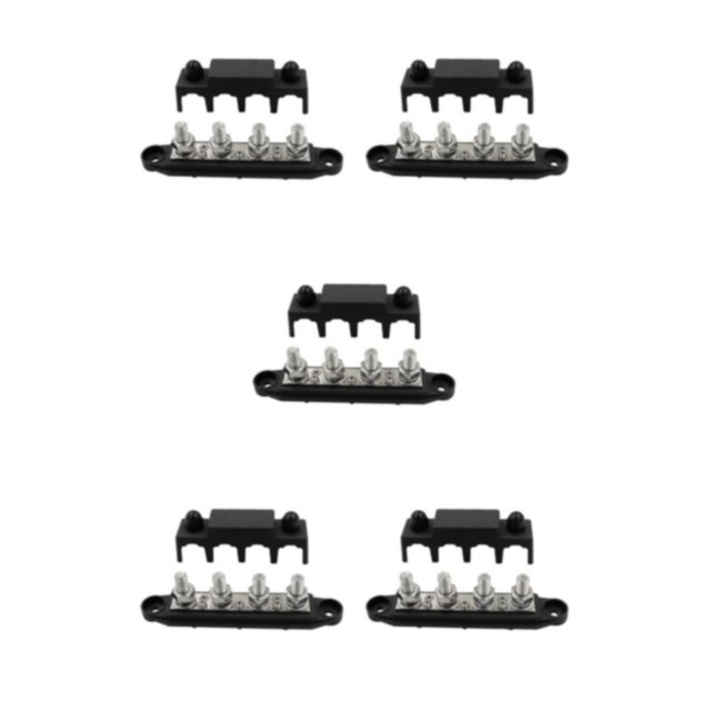 mmirethe 1/2/3/5 Heavy-Duty Power Distribution Block with Cover Boats Black M10 5PCS