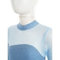 thumbnail image 3 of inhzoy Girls' Figure Ice Skating Dress Shiny Rhinestones Mesh Ballet Dance Leotard Dress Sky Blue 4, 3 of 8