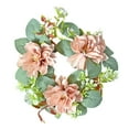 thumbnail image 4 of FashionCha Christmas Candle Ring Wreaths for Tapered Candles, Pillar Candle Holders, Ornaments, Small Artificial Wreaths for Dining Room Decoration pink, 4 of 7