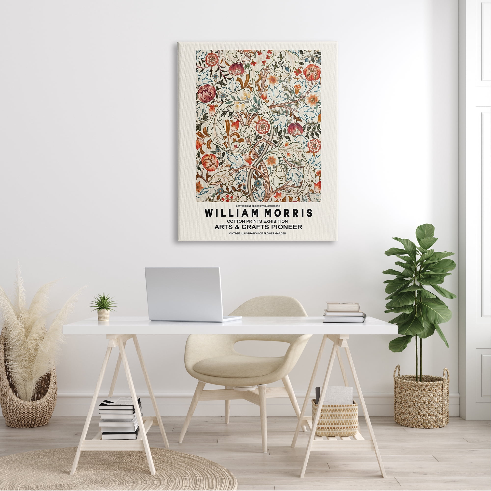 Stupell Industries Bold Red Flowers Pattern Intertwining Stems Text Flyer Canvas Wall Art, 36 x 48, Design by Ros Ruseva