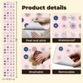thumbnail image 4 of Peel and Stick Wallpaper Contact Paper Boho Floral Navy Pink Orange Geometric Shapes Abstract Patterns Self Adhesive and Removable 17.7in x 118in, 4 of 8