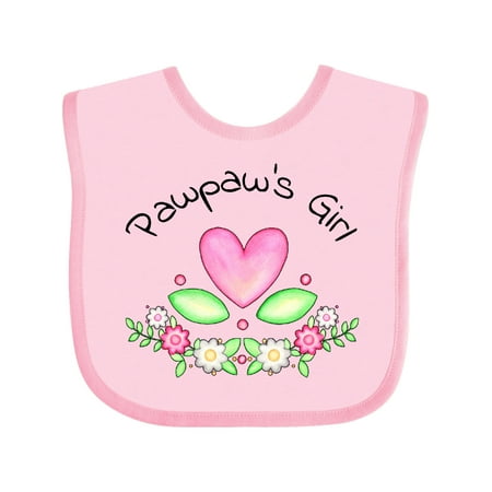

Inktastic Pawpaw s Girl- Heart Flowers Gift Baby Girl Bib