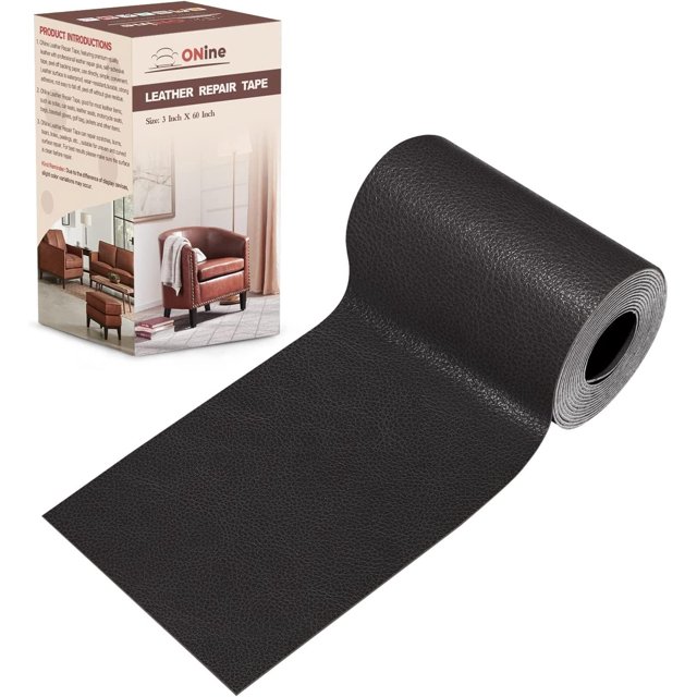 Parche de reparación de cuero, cinta de reparación de cuero, parche de reparación de cuero de 3 x 60 pulgadas para muebles, kit de reparación de vinilo, parche de cuero para sofás, muebles, asientos d