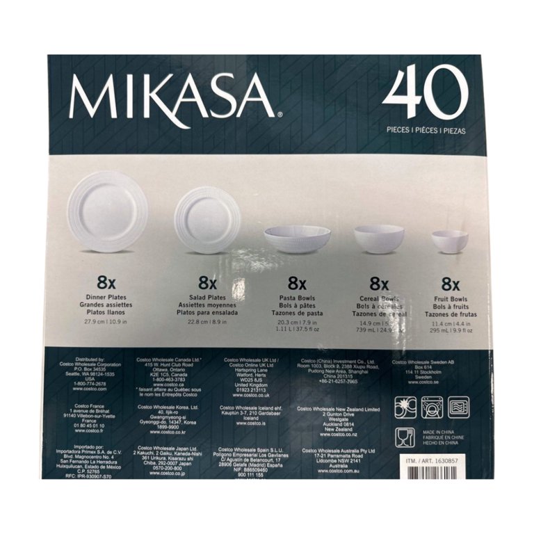 Piece Bone Mikasa Dinner Plates Costco Mikasa Nellie 40