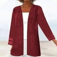 thumbnail image 2 of Aboser Sheer Cardigans for Women Summer Mesh Lightweight Cover Up Loose Long Sleeve Blouse Tops Breathable Casual Beach Cardigan for Dresses Wine L, 2 of 6