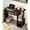 Amber Pine/Black, variant on White Computer Desk with Drawers, Small Writing Desk with Storage Shelves for Home Office Bedroom Study Living Room