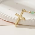 thumbnail image 2 of Turandoss 14K Gold Plated Cross Necklace for WomenDainty 14K Gold Plated Plated Holy Mary Medal Cross Pendant Necklace Colorful Rosary Beaded Y Chain Necklaces for Women Her Baptism Gifts, 2 of 8