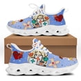 thumbnail image 1 of Zapatos de enfermería blancos para mujer, lindas zapatillas de enfermera con dibujos animados para mujer, diseño de marca, médicos, estampados, ligeros, con cordones, planos, 1 of 6
