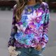 thumbnail image 1 of Pntutb, camiseta de manga larga holgada con cuello redondo y estampado de flores informal a la moda de verano para mujer, blusa, jersey Pntutb Pntutb-1899, 1 of 5