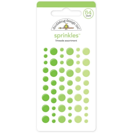 UPC: 0842715040090 | Doodlebug Sprinkles Adhesive Glossy Enamel Dots-Limeade 54/Pkg