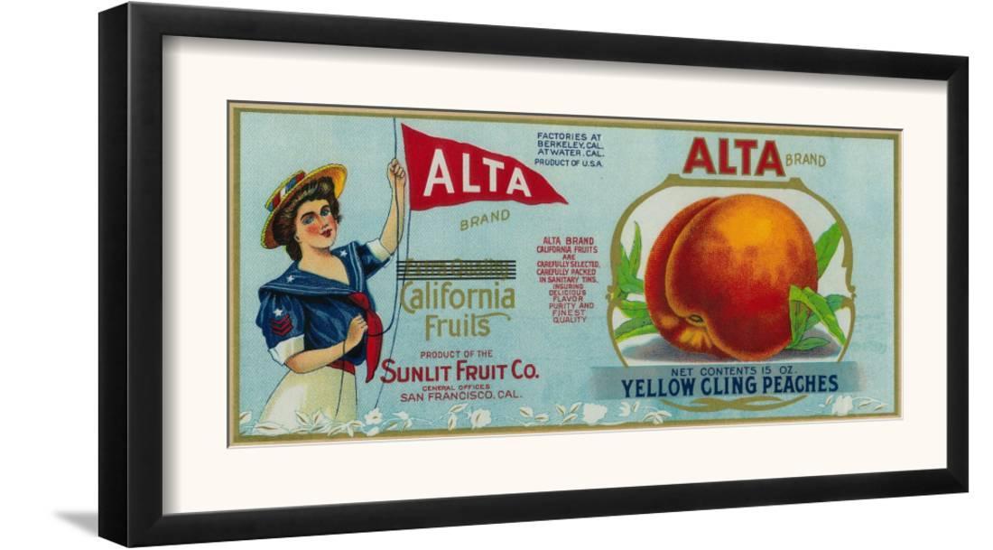 Alta Peach Label San Francisco Ca Framed Art Print Wall Art By Lantern Press 18 5x1 Walmart Com Walmart Com