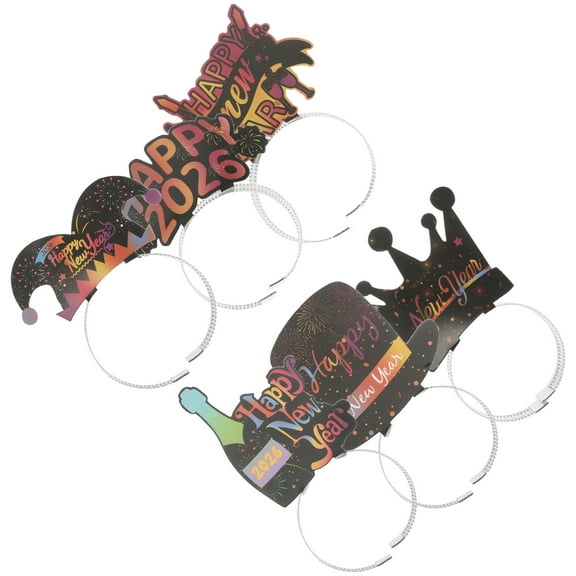 LOLIPPYY 6Pcs New Years Eve Headband 2026 Number Design Lightweight Hairbands for Holiday Party Decor