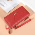 thumbnail image 4 of Cartera de mujer Cartera larga con doble cremallera Cartera de mujer de gran capacidad Bolso para teléfono móvil, 4 of 5