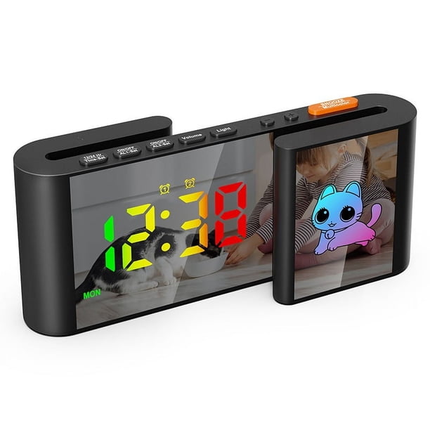 Reloj despertador digital fuerte con pantalla RGB - ¡Perfecto para durmientes pesados!