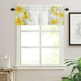 thumbnail image 3 of Curtain Valance, Yellow Plumeria Flower Pattern White Background Short Rod Pocket Window Treatment for Living Room, Bedroom, Kitchen, Bathroom, 1 Panel, 54" W x 18" L, 3 of 5