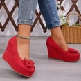 thumbnail image 6 of Wedge Sandals for Women Baeitkot Women's Fashion Versatile Spring Solid Color Round Toe High Heel Low Block Heels Shoes, 6 of 9