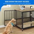 thumbnail image 5 of Dextrus 38" Wooden Dog Crate Furniture with Wheels,Double-Doors Dog Kennel Indoor,End Table & Dog Cage Table - Greige, 5 of 8