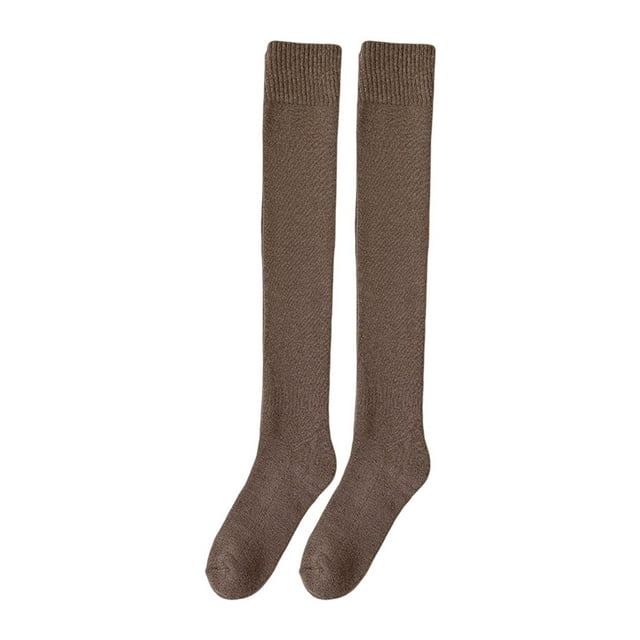 Medias largas de invierno Sunnimix Calcetines suaves hasta la rodilla 50 cm Café