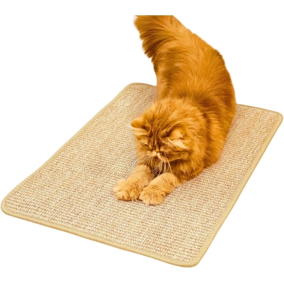 Cat Scratcher Mat, Sisal, Jute Border, Sofa & Floor r, 23.6x15.7in