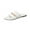 White, variant on Women's Everyday Flat Slide Sandals,Durable Leather Construction with Gold Chain for Casual Scenarios White Women Sandal