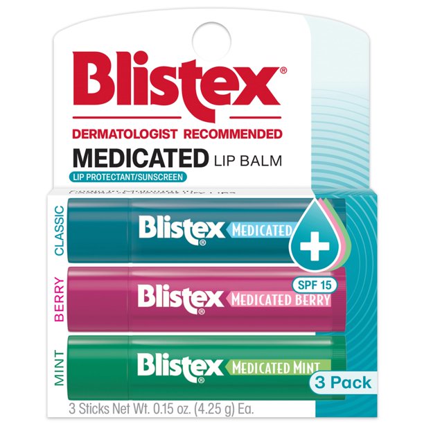 Bálsamo labial Blistex Medication Classic Mint Berry, 3 x 4,2 g