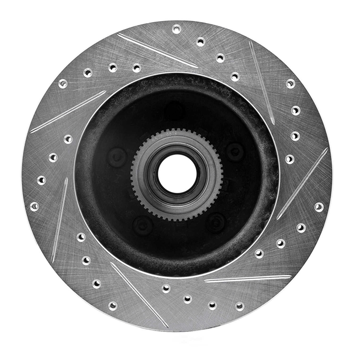Dynamic Friction Company 631-48015L DFC Brake Rotor - Drilled And Slotted - Silver