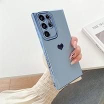 Allytech Galaxy S23 Case for Women Girl, Full Camera Lens Protection Shockproof Luxury Love Heart Plating Electroplated Protective Case Cover for Samsung Galaxy S23 5G 6.1 inch 2023, Blue