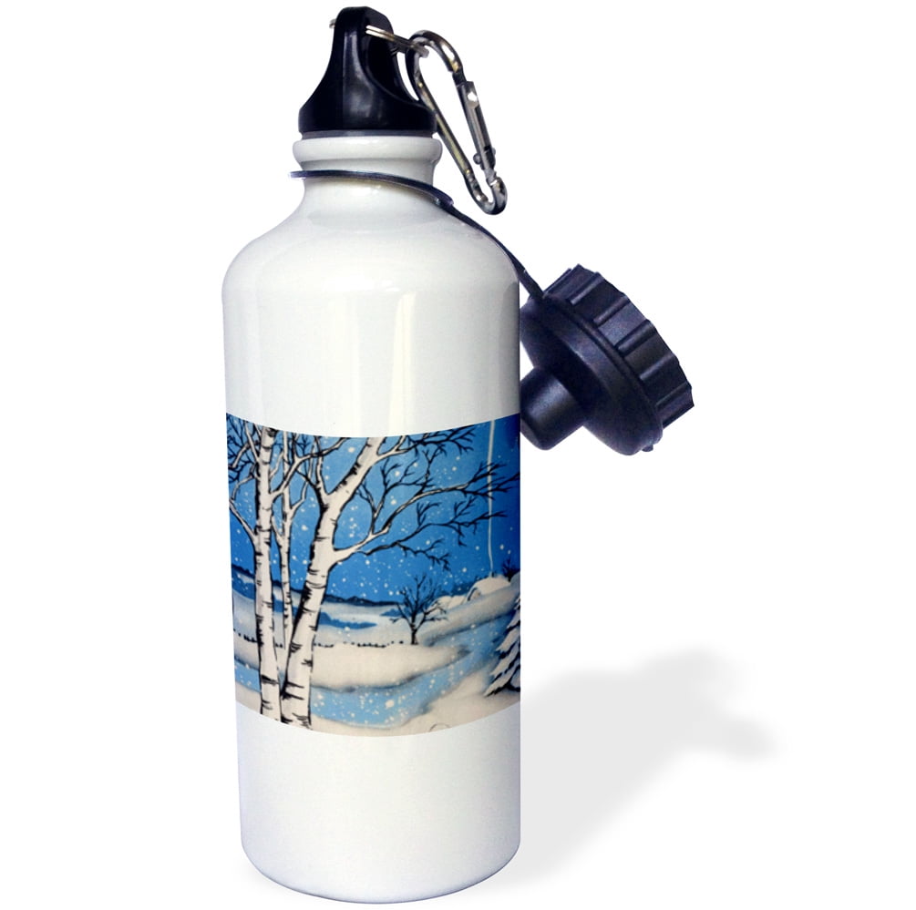 3dRose Winter Cabin in the Snow, Sports Water Bottle, 21oz by Supplier Generic