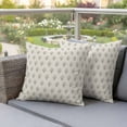 thumbnail image 3 of Pack of 2 Bohemia Outdoor Pillow Covers Decorative, Waterproof Pillow Protector, Green Flowers Abstract Boho Beige Throw Pillowcases Accent Cushion Cases for Patio Couch Sofa 20"x20", 3 of 8