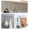 thumbnail image 4 of Gancho adhesivo fuerte sin perforaciones para colgar en la puerta, ropa, toalla, cocina, transparente, sin costuras, con fila de ganchos adhesivos, 4 of 5