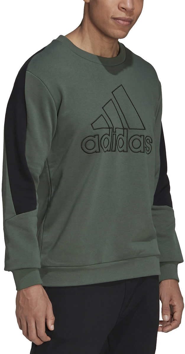 adidas Men's Future Icon Embroidered Badge of Sport Sweatshirt (Green Oxide/Small)
