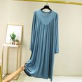 thumbnail image 2 of StSilkitty Women's Long Sleeve Nightgowns Crewneck Sleepwear Night Gown Lightweight Comfy Breathable Sleepshirts, 2 of 7
