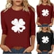 thumbnail image 1 of RKSTN Valentine's Gifts Women's 3/4 Sleeve T Shirts Top Oversized Crewneck Valentines Graphic Print Short Sleeve Shirt Womens Casual Solid Round Neck Loose Three Quarter Sleeve Shirt Spring Clothes, 1 of 7