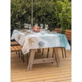 thumbnail image 3 of Outdoor Tablecloth with Umbrella Hole for Patio/Picnic/Party/Camping, Teal Summer Beach Waterproof Table Cloth Rectangle Table Cover Washable, Coastal Waves Ocean Starfish Conch (60"x 102"), 3 of 8