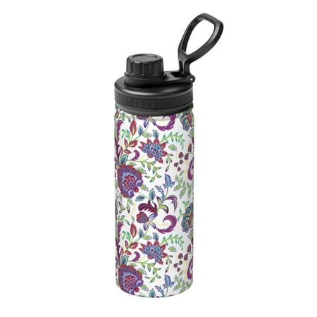 

Tebeau Fairy Flower Print Water Bottle 18oz Sports Insulated Kettle Stainless Steel Outdoor Drinking Bottles Fashion Travel Cup
