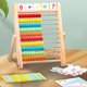 thumbnail image 1 of Juguete de aprendizaje de matemáticas preescolar, ábaco de marco de madera de 10 filas con cuentas multicolores, palitos de conteo, tarjetas de números y alfabeto, 1 of 5