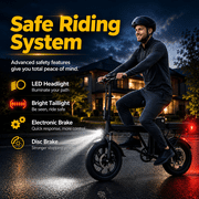 Electric Bike for Adults 500W Motor 20 MPH Max Speed Foldable Ebike 14 Electric Bicycles Max 20 Miles Range (Pedal Assist Mode) Mini E Bikes