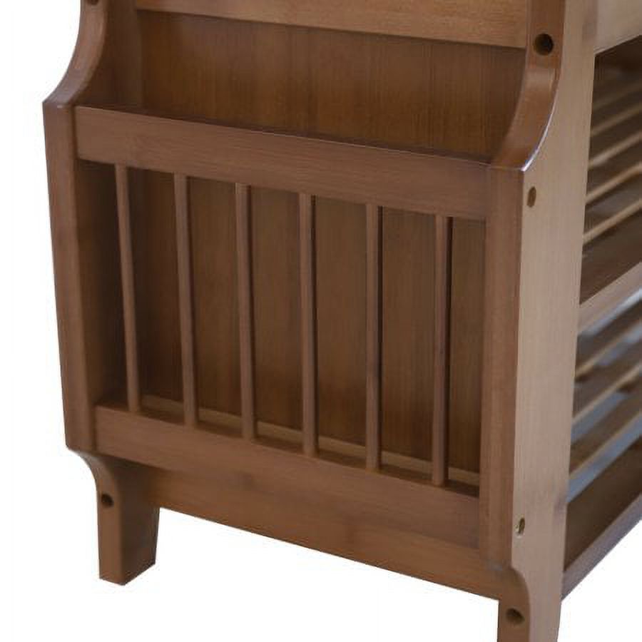 2 Tier Shoe Bench Shoe Storage Bench Rack Entryway Shoe Stool & Soft Seat Entryway Shoe Bench 2-Tier Vintage Shoe Rack Foyer Storage Benches Wood Shoe Cabinet with Small Drawer and Side Space