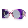 thumbnail image 4 of Womens Opulent Golden Era Oversized Bold Squared Thick Temple Fashion Sunglasses Pink Purple - Black, 4 of 8