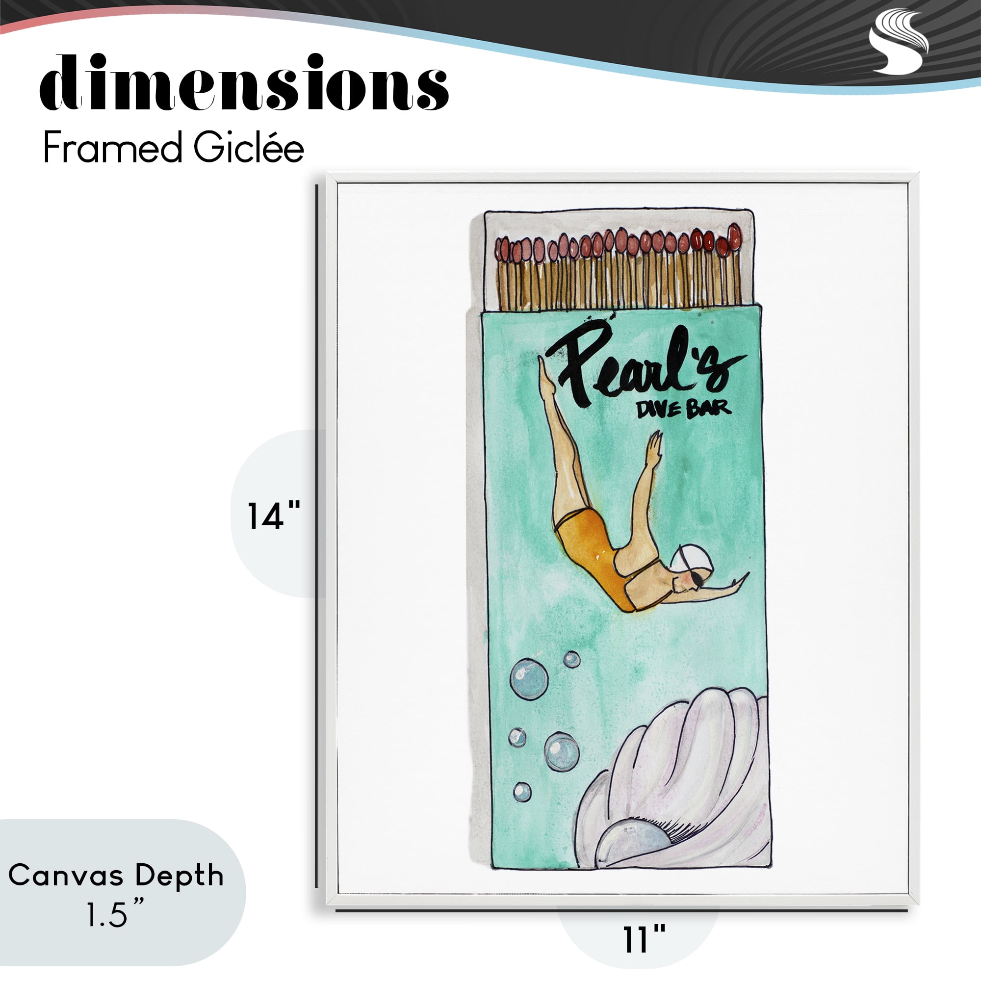 Stupell Industries Pearl Dive Matchbox White Framed Giclee Art, design by Nola James
