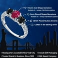 thumbnail image 2 of Gem Stone King 2.50 Ct Oval Red Ruby Black Sapphire 925 Sterling Silver Ring (Size 7), 2 of 6