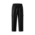 thumbnail image 4 of RUTAYY Men's Cargo Pants Drawstring Waist Side Pockets Multi Pocket Outdoor Casual Trousers Black, 4 of 5