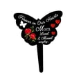 thumbnail image 2 of Letrero de cementerio conmemorativo, placa de recuerdo, estaca de acrílico con forma de mariposa Con flor de rosa, 2 of 9