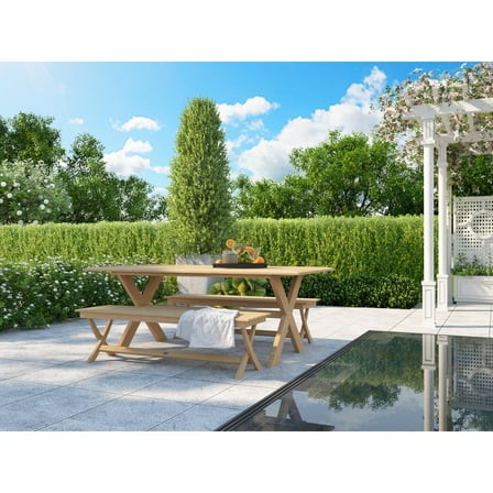 Jacques 3 Person Teak Outdoor Bench