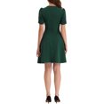 thumbnail image 3 of MODA NOVA Elegant Business Dress for Juniors’s Sweetheart Neck Pleated Short Sleeve A-Line Sheath Dress, 3 of 4