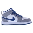 thumbnail image 2 of Nike Jordan 1 Mid PS Boys Shoes Size 13, Color: Cement Grey/White/True Blue, 2 of 4