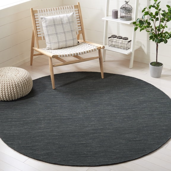 Safavieh Kilim Patrick Solid Area Rug, Charcoal/Gray, 6' x 6' Round