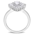 thumbnail image 4 of Miabella 2-3/8 CT TGW Created White Sapphire Floral Ring in Sterling Silver, 4 of 5
