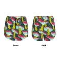 thumbnail image 3 of Pofeuu Green Mushroom Print Women's Athletic Shorts Running Workout Shorts Tummy Control Quick Dry Gym Shorts with Pockets Double layer sports shorts-Large, 3 of 7