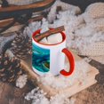 thumbnail image 5 of Aerial Over Tropical Water And Islands, Exuma Chain, Bahamas, 11oz Two-Tone Red Mug, 5 of 7